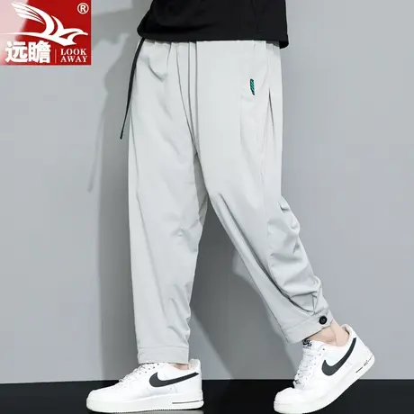 冰丝裤子男士夏季薄款宽松休闲裤男款运动裤潮牌九分裤工装束脚裤商品大图
