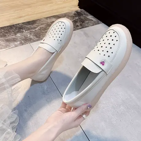 护士鞋女软底白色2023春夏季新款韩版平底百搭透气防滑舒适单鞋商品大图