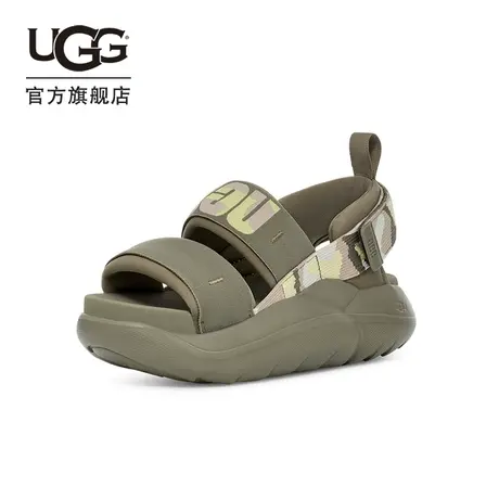 UGG夏季女士休闲舒适迷彩露趾时尚厚底魔术贴束带凉鞋 1136815商品大图