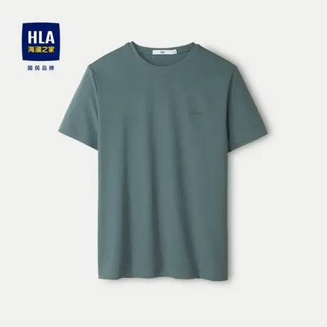HLA/海澜之家易打理短袖T恤2024春夏新款圆领弹力时尚修身短t男图片