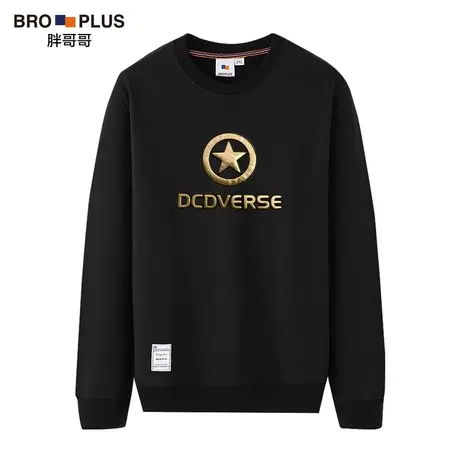 胖哥哥秋冬男装特大码卫衣男200斤潮胖宽松加肥加大圆领加绒厚款商品大图