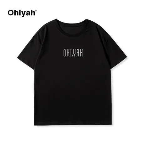 Ohlyah男女同款Oversize慵懒宽松短袖简约纯棉T恤工作服班服定制图片