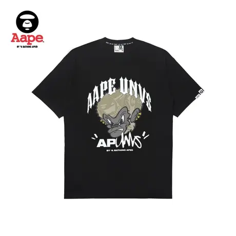 Aape旗舰店男装秋冬猿颜字母迷彩图案印花休闲短袖T恤1387XXL商品大图