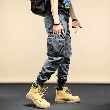 2022春季新款工装裤男潮牌直筒宽松休闲裤子男韩版潮流百搭长裤男商品大图