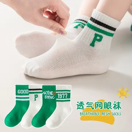 儿童袜子春秋薄款袜子女童夏季网眼袜子棉袜中筒夏天透气短袜宝宝商品大图