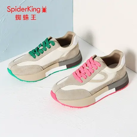 SPIDER KING/蜘蛛王德训鞋女真皮2023秋商场新款运动鞋拼色休闲潮图片
