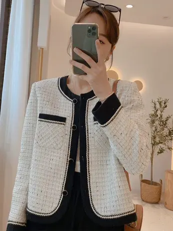 小香风外套女装春秋季2023新款法式高级感气质名媛小个子韩系上衣商品大图