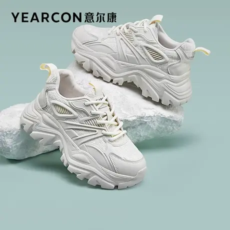 意尔康女鞋2023年秋季新款老爹鞋女厚底小白鞋轻便运动休闲鞋百搭商品大图