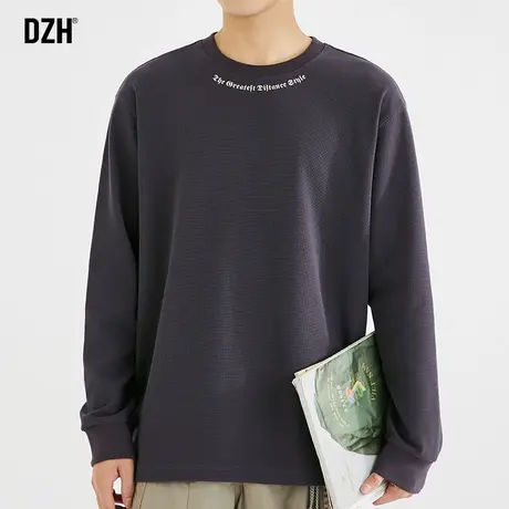 男士重磅长袖t恤男秋季圆领潮牌男装2023新款打底衫卫衣男款上衣商品大图