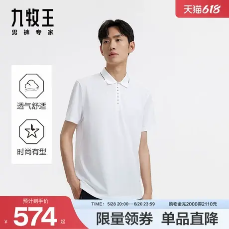 [明星同款][商场同款]JT2D18117九牧王2024秋新款商务户外短袖T恤商品大图