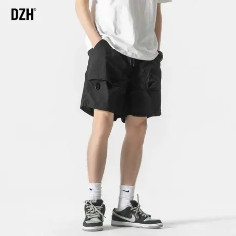 男士黑色工装短裤休闲宽松速干冰丝裤子男款夏天美式五分裤男夏季商品大图