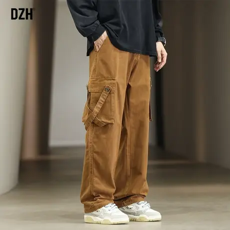 男士伐木裤美式工装裤男秋季2023新款宽松直筒休闲裤潮牌裤子阔腿图片