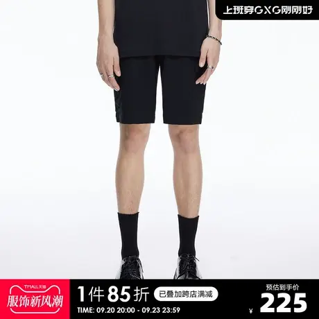 YATLAS亚锐男装夏季新款休闲直筒裤男简约贴袋短裤图片