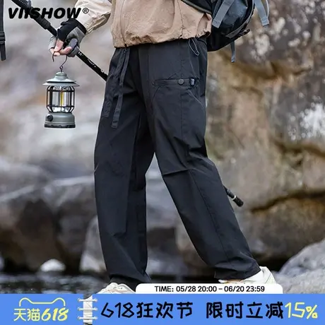 VIISHOW户外冲锋裤男士春季潮牌美式宽松直筒工装休闲长裤工装裤商品大图