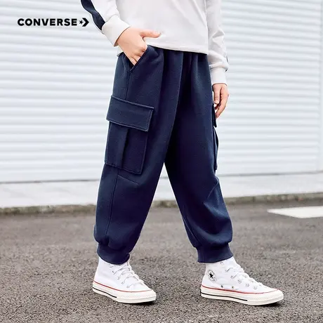 匡威童装男童长裤2025秋季新款卫裤休闲工装裤暗纹束脚时尚抽绳图片