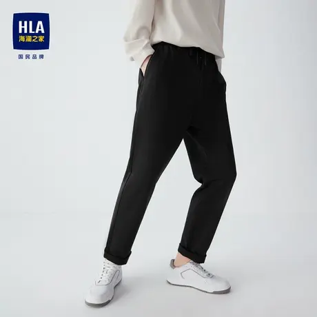 HLA/海澜之家男士弹力宽松休闲裤男秋冬款四面弹抽绳松紧腰裤子男图片