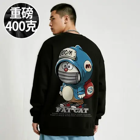【品牌男装】200-300斤大码男装潮男日系潮牌加肥加大码卫衣早秋商品大图