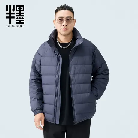 半墨短款轻薄羽绒服男士冬季基础宽松保暖防寒服羽绒外套大码男装商品大图