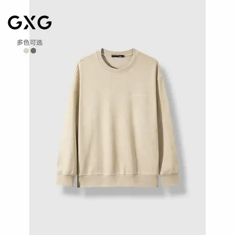 GXG男装2024年秋季品撞色字母印花中廓宽松舒适圆领卫衣男商品大图