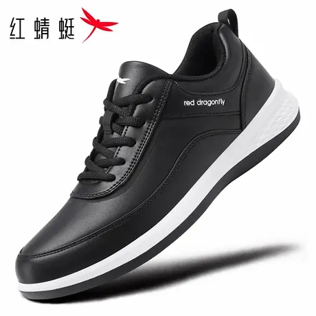 红蜻蜓男鞋秋冬新款黑色鞋子男士皮面防水运动休闲鞋男品牌旅游鞋商品大图