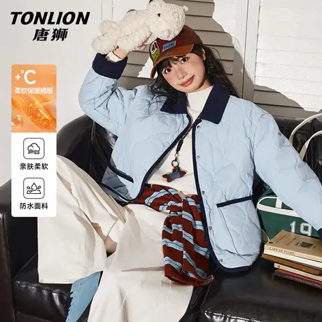唐狮2026冬季新款棉衣棉服女外套小个子加绒翻领设计感夹棉外套VB图片