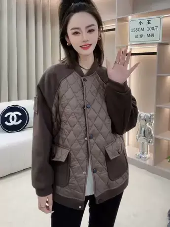新款时尚休闲百搭轻薄小棉衣2023秋冬洋气减龄宽松显瘦加厚外套女图片