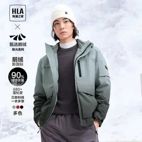 HLA/海澜之家【十个勤天鹭卓同款】超能鹅绒羽绒服23秋冬新外套男商品大图