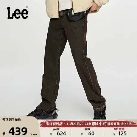 LeeY2K千禧风棕色宽松直筒男款牛仔裤复古潮流LMB004051100-599商品大图