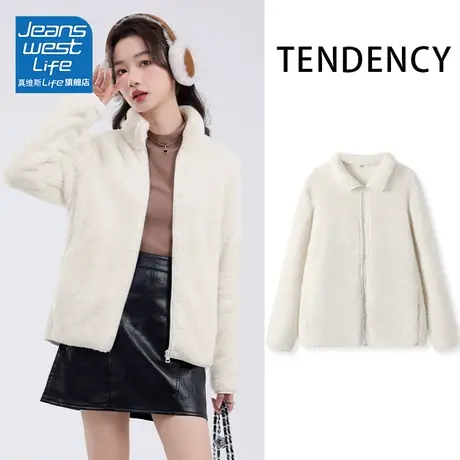 真维斯LIFE小香风外套女加绒加厚2023新款爆款独特别致上衣超好看商品大图