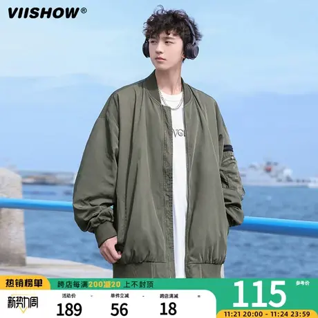 VIISHOW棒球服男牌飞行员夹克潮流复古宽松休闲春秋工装外套男士图片