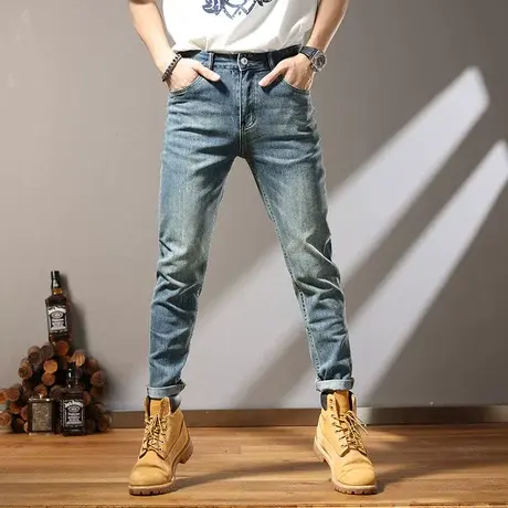 Modi Nick/摩帝尼克日系宽松复古直筒牛仔裤男士水洗休闲时尚裤子商品大图