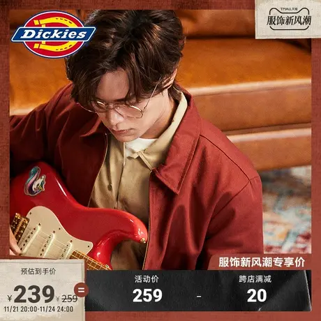 Dickies三色牛领LOGO汗布短袖T恤男女工装灵感上衣图片