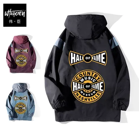 伟臣大码男装加肥加大男外套春秋胖子夹克秋季连帽宽松短款休闲商品大图