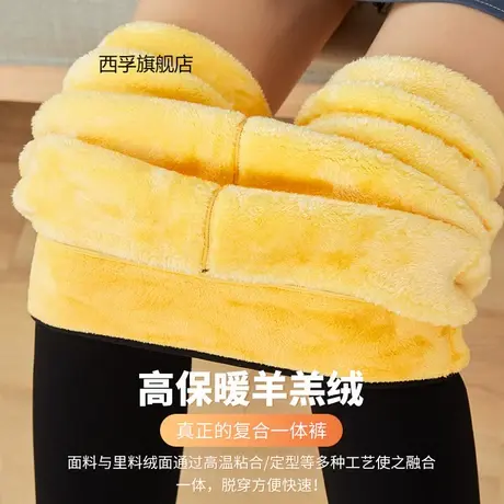 高腰保暖棉裤特厚800克羊羔绒打底裤女秋冬加绒加厚外穿一体大码图片