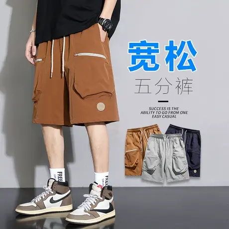 夏季五分机能风男款大口袋工装薄款短裤男士运动冰丝中裤衩子夏装商品大图