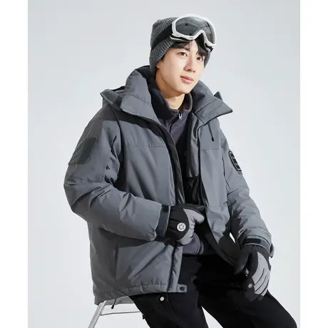 唐狮2023冬新款男羽绒服短款宽松连帽加厚工装少年冲锋外套12.27图片