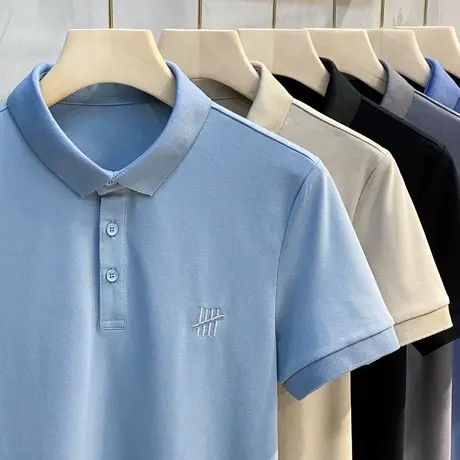 刺绣莫迪兰新色POLO衫翻领珠地棉短袖男士商务休闲百搭保罗上衣潮商品大图