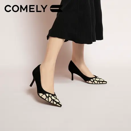 康莉商场同款小香风高跟鞋女2024年春秋新款晚宴细跟尖头气质婚鞋图片