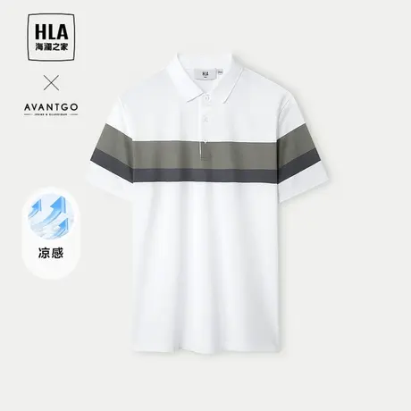 HLA/海澜之家轻商务经典系列凉感短袖POLO2024春夏新款条纹上衣男图片