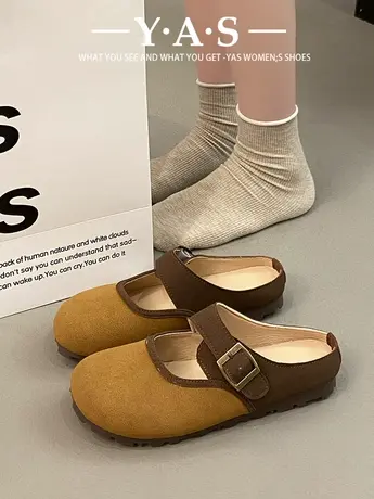 网红森系玛丽珍单鞋女2024新款浅口豆豆鞋平底休闲复古脖肯鞋学生商品大图