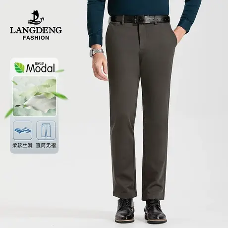 【莫代尔】浪登2023秋冬款直筒休闲裤厚款百搭易打理商务休闲长裤商品大图