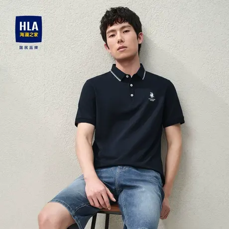 HLA/海澜之家布鲁伊联名系列POLO衫24春夏新款凉感卡通刺绣短袖男商品大图