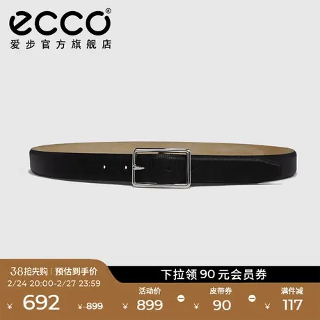 ECCO爱步竖纹时尚男士皮带 商务休闲真皮腰带 9105894图片