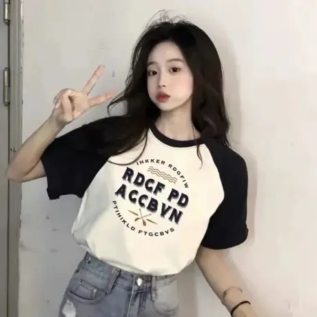 白色纯棉短袖t恤女2023新款夏季宽松韩版ins潮学生原宿bf上衣服女图片