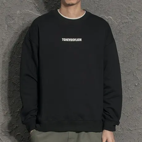 简约百搭基础款春季外穿上衣男生圆领无帽卫衣外套男春秋2021新款商品大图