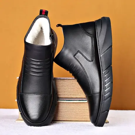 雨鞋男户外休闲冬天加厚加绒保暖棉雨靴防水防滑厨房鞋短筒水鞋男商品大图