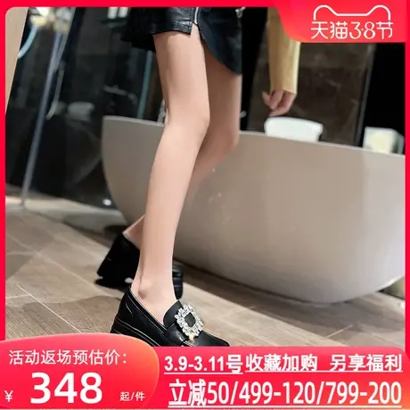 圣恩熙 春季乐福鞋英伦风小皮鞋2024新款松糕厚底 休闲内增高女鞋图片