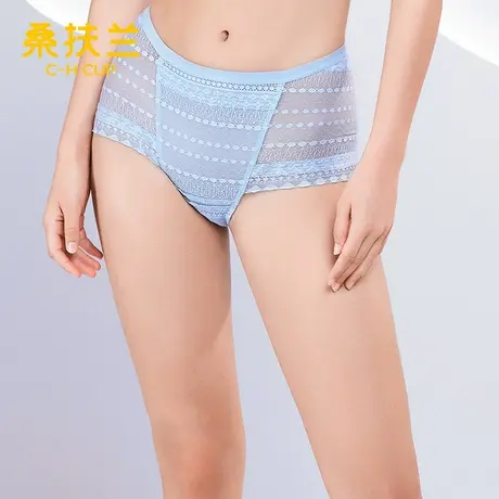 桑扶兰蕾丝女士内裤无痕中腰纯棉档三角裤短裤薄款透气收腹提臀图片