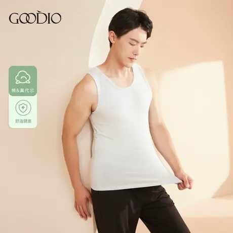 歌帝专柜同款男士背心潮夏季圆领莫代尔抗菌运动健身打底衫汗衫商品大图