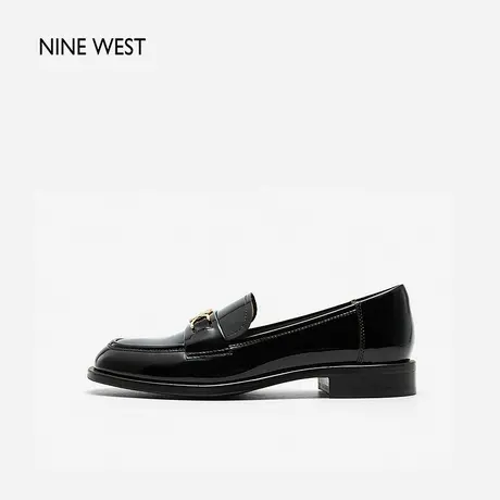 Nine West/玖熙小金币圆头乐福鞋2024年春季新款学院风单鞋小皮鞋图片